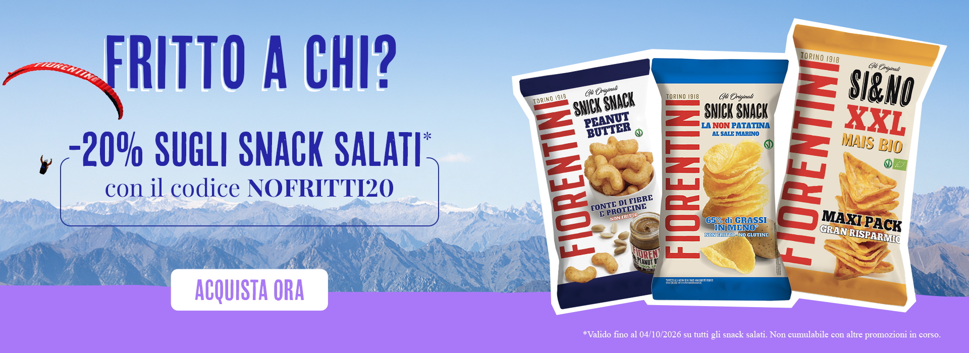 Sconto 20% su Snack Salati