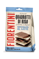 QUADROTTI DI RISO RICOPERTI CON CIOCCOLATO AL LATTE 80G