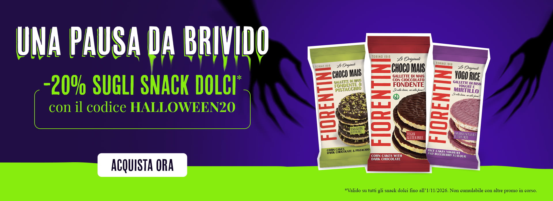 Promo Halloween - 20% di sconto sugli snack dolci